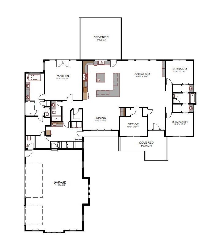 Arctic Falls, Traditional 1st floor plan
